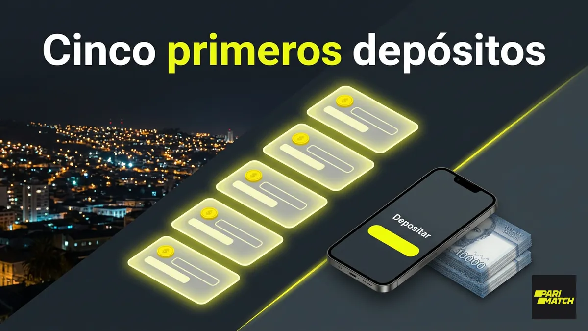 Escalera de cinco depósitos del bono de casino de Parimatch en Chile