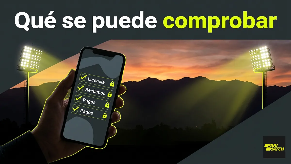 Lista de verificación en un teléfono para comprobar si Parimatch es confiable en Chile